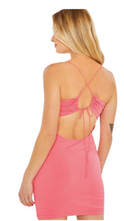 Ruched Front Open Back Cami - Pink - Model Express Vancouver