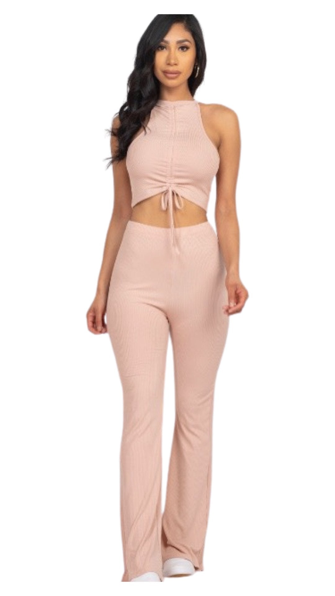 Ruched Top Boot Cut Set - Blush - Model Express Vancouver