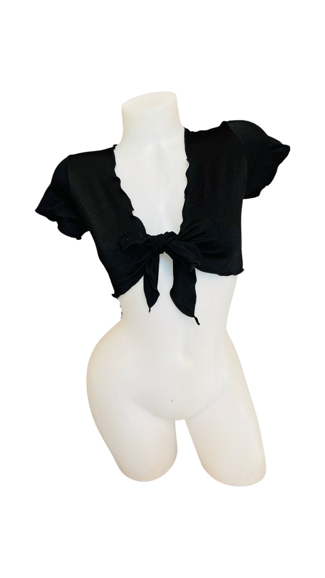 Ruffle School Girl Top Black - Model Express VancouverClothing