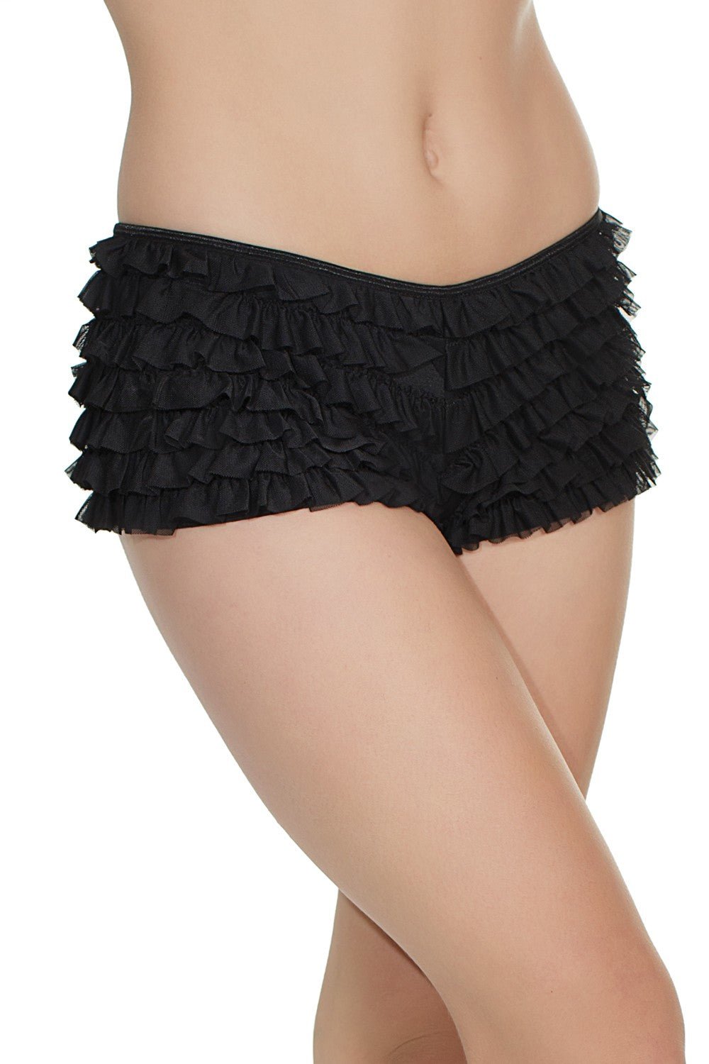 Ruffle Shorts Black - Model Express VancouverLingerie