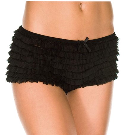 Ruffle Tanga Shorts Black - Model Express VancouverClothing