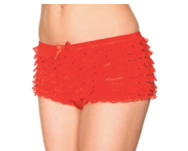 Ruffle Tanga Shorts Red - Model Express VancouverClothing