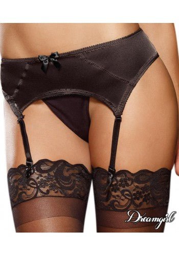 Satin Garter Belt - Black - Model Express VancouverHosiery