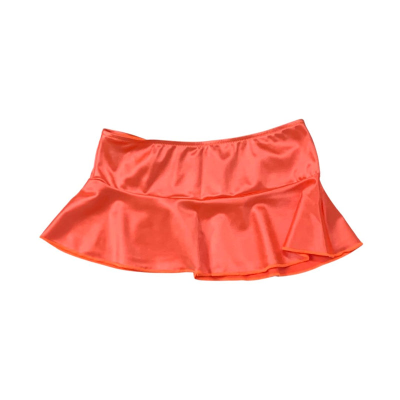 Satin Mini Skirt - Orange - Model Express VancouverClothing