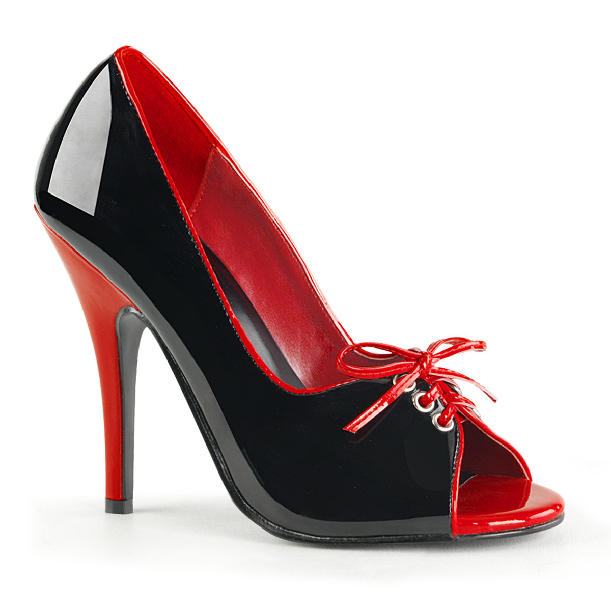 Pleasers Seduce-216 - Blk-Red Pat