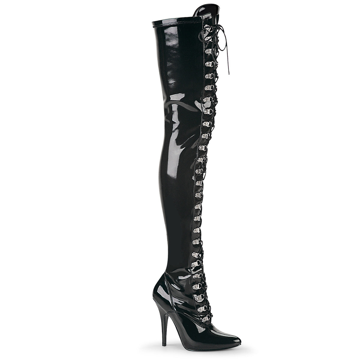 Pleasers Seduce-3024 - Blk Str Pat