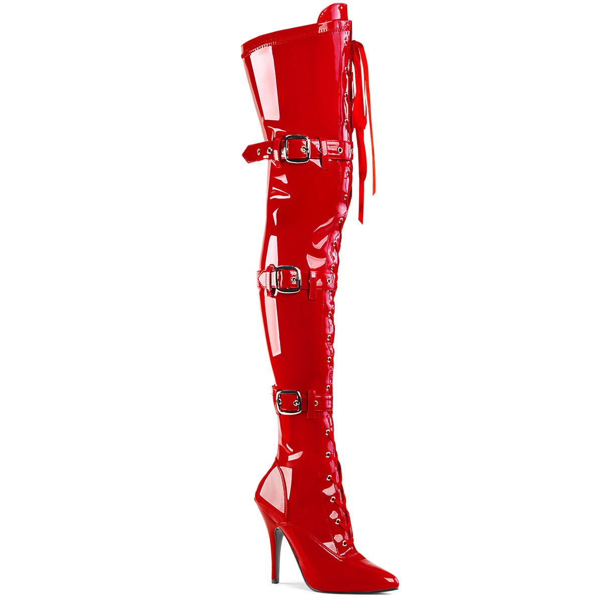 Pleasers Seduce-3028 - Red Str Pat