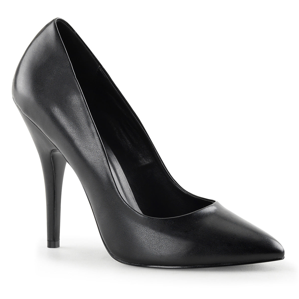 Pleasers Seduce-420 - Blk Faux Leather