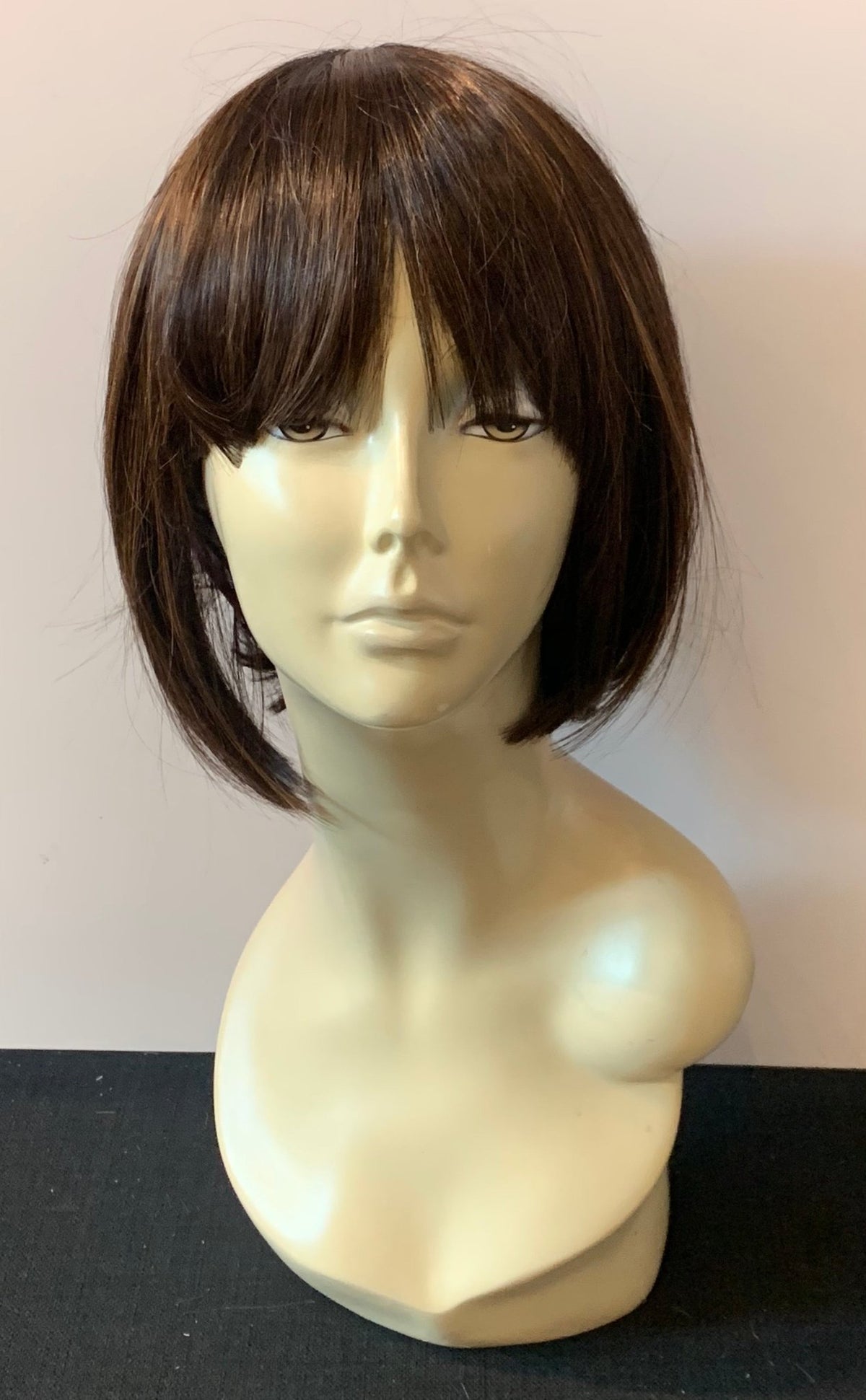 Short Bob Wig with Bangs - Medium Brown/Honey Blonde - Model Express VancouverAccessories