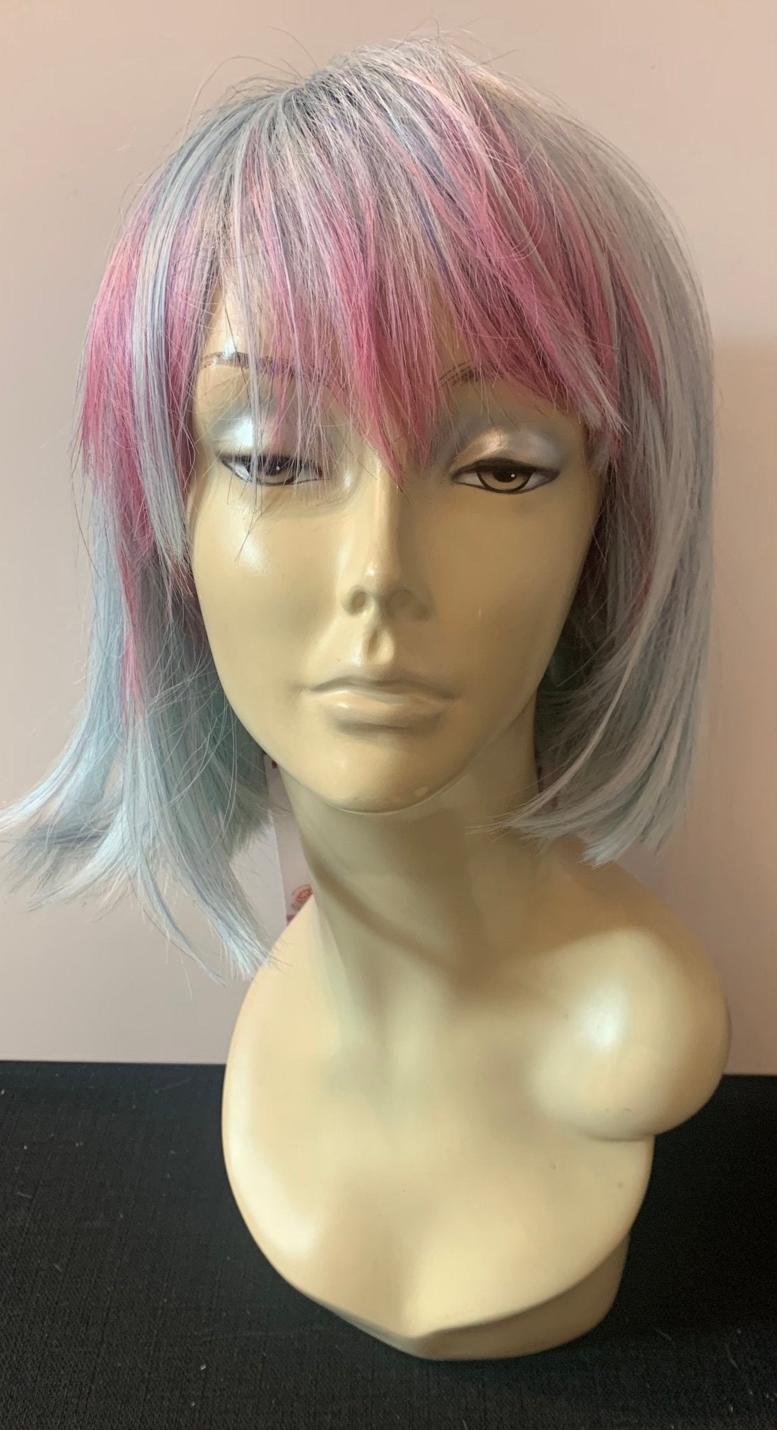 Short Bob Wig with Bangs - Pink/Aqua - Model Express VancouverAccessories