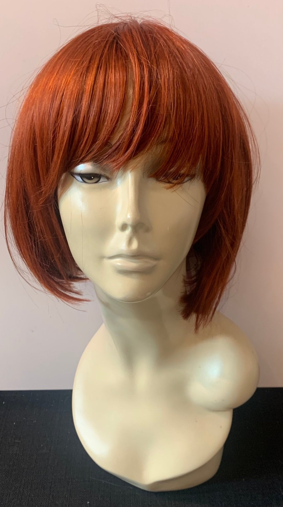 Short Bob Wig with Bangs - Pumpkin - Model Express VancouverAccessories