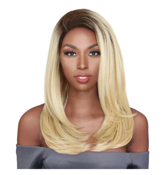 Shoulder Length Straight Lace Front Wig - Ash Blonde - Model Express VancouverAccessories