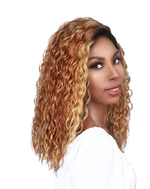 Shoulder Length Tight Curl Lace Front Wig - Ash Blonde - Model Express VancouverAccessories