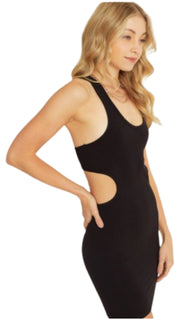 Sleeveless Knit Dress with Cut Outs - Black - Model Express VancouverClothing