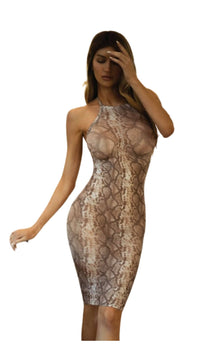 Snakeskin Bodycon Dress - Model Express VancouverLingerie