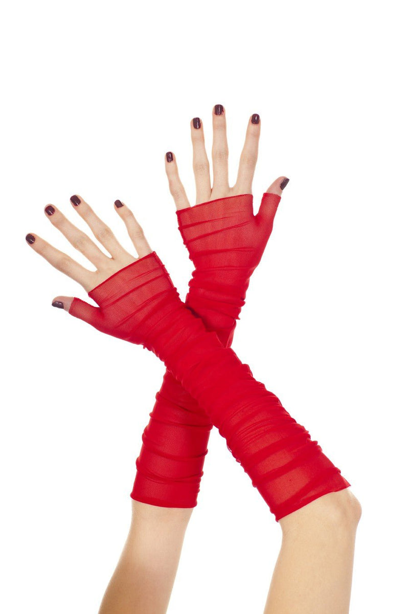 Soft Mesh Fingerless Gloves Red - Model Express VancouverAccessories