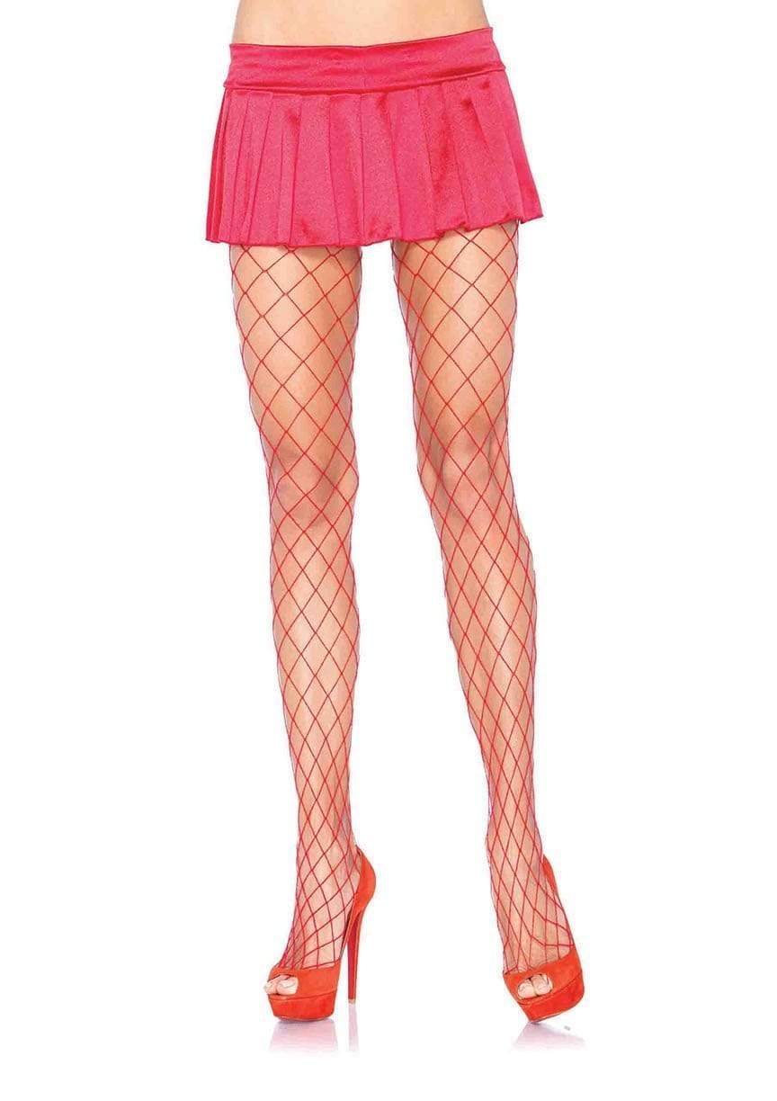 Spandex Diamond Net Tights Red - Model Express VancouverHosiery
