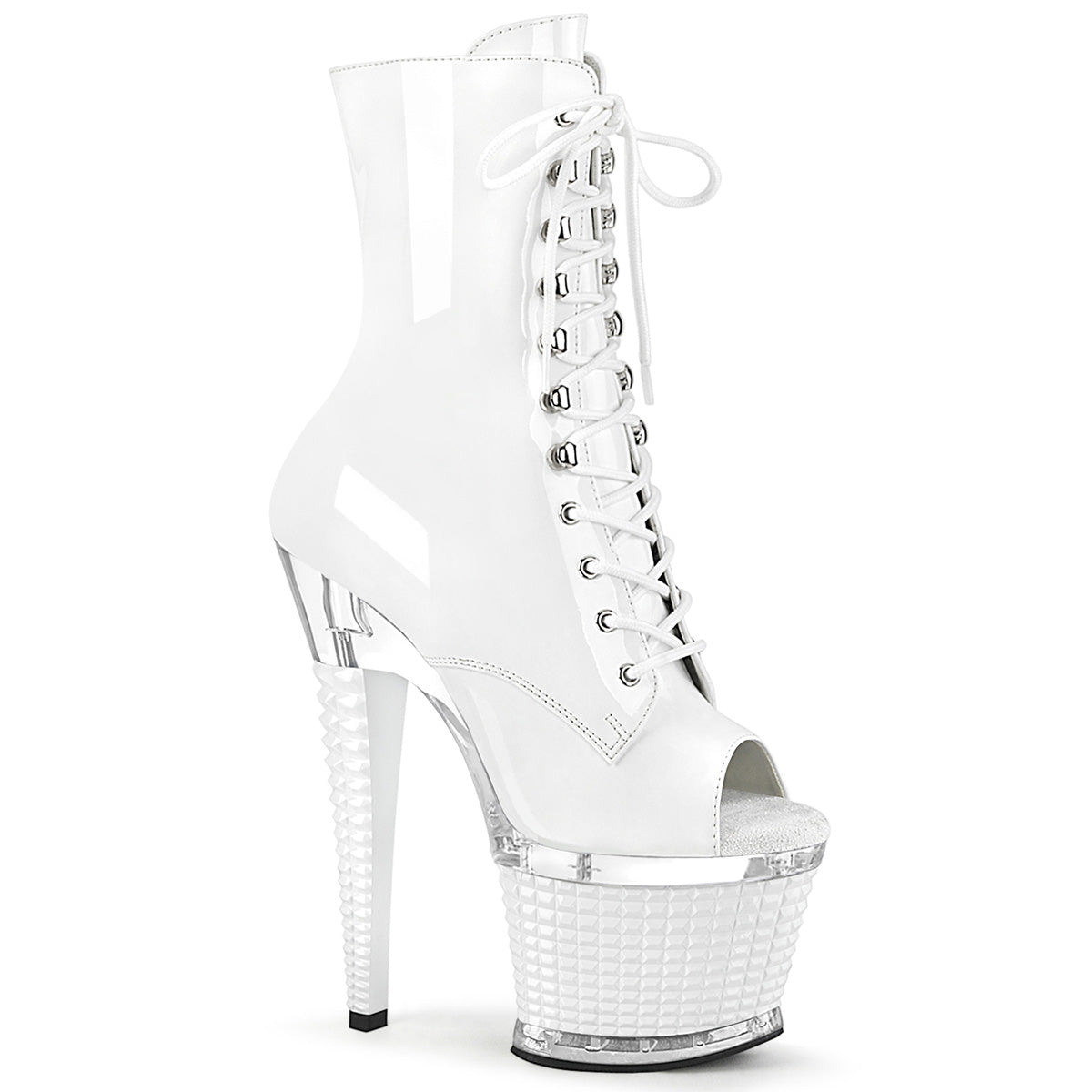 Pleasers Spectator-1021 - Wht Pat/Clr-Wht