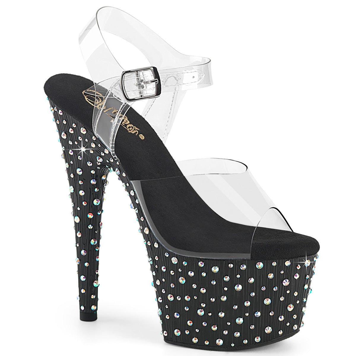 Pleasers Stardance-708 - Clr/Blk-Slv Multi RS