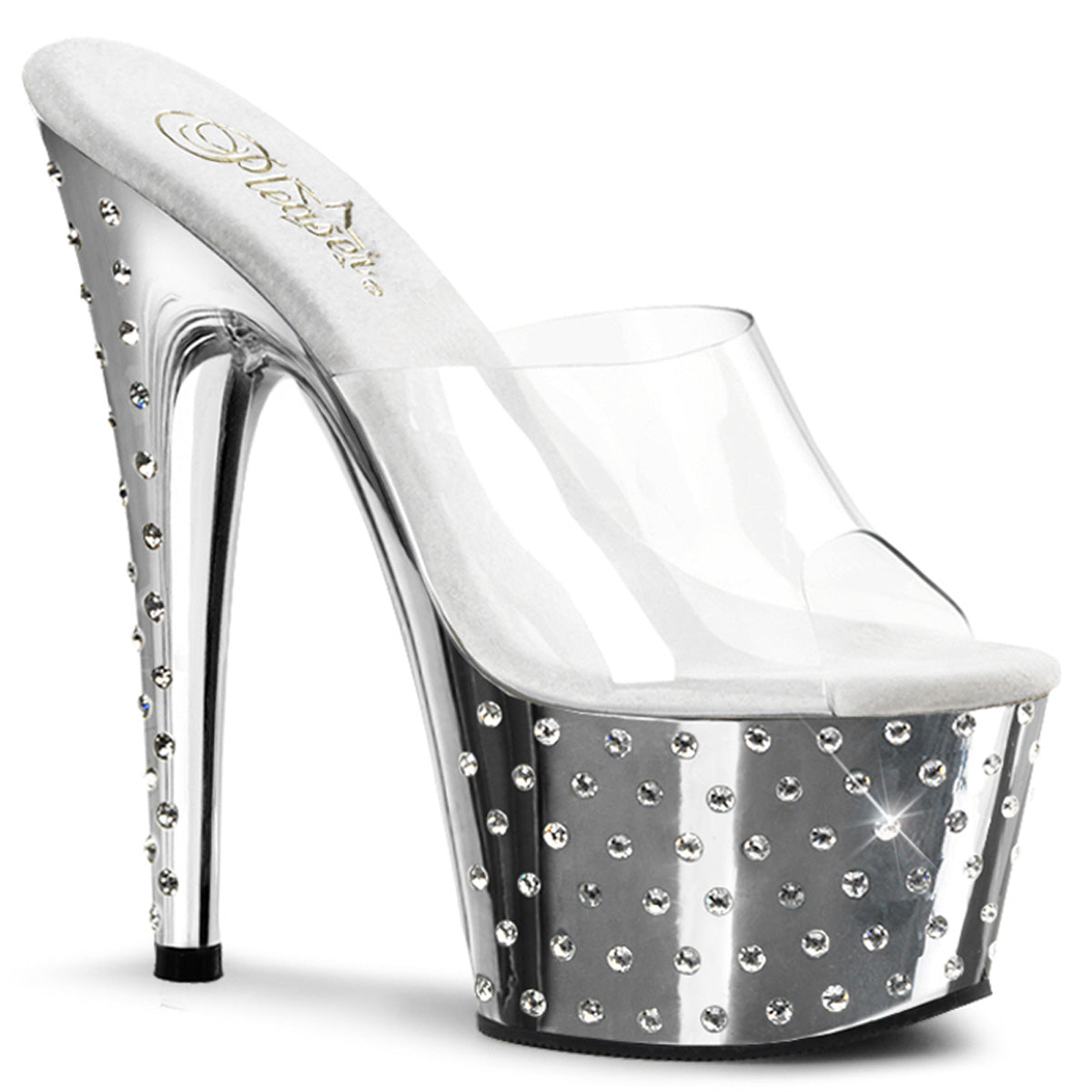 Pleasers Stardust-701 - Clr/Slv Chrome