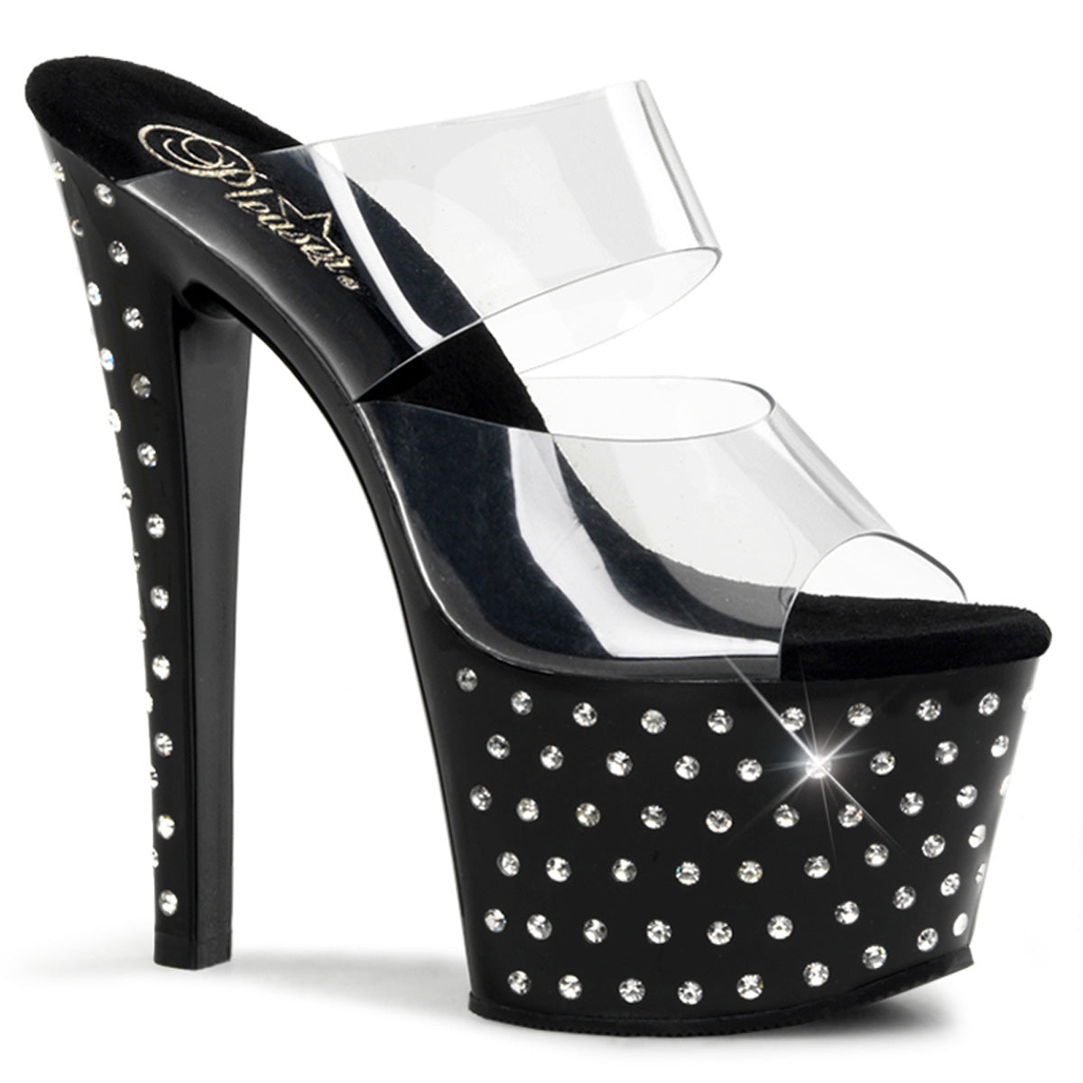 Pleasers Stardust-702 - Clr/Blk