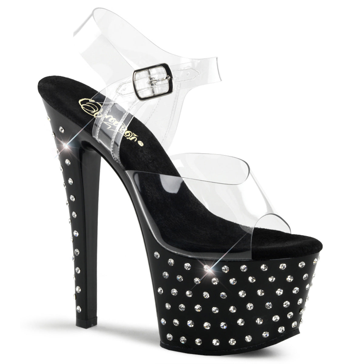 Pleasers Stardust-708 - Clr/Blk