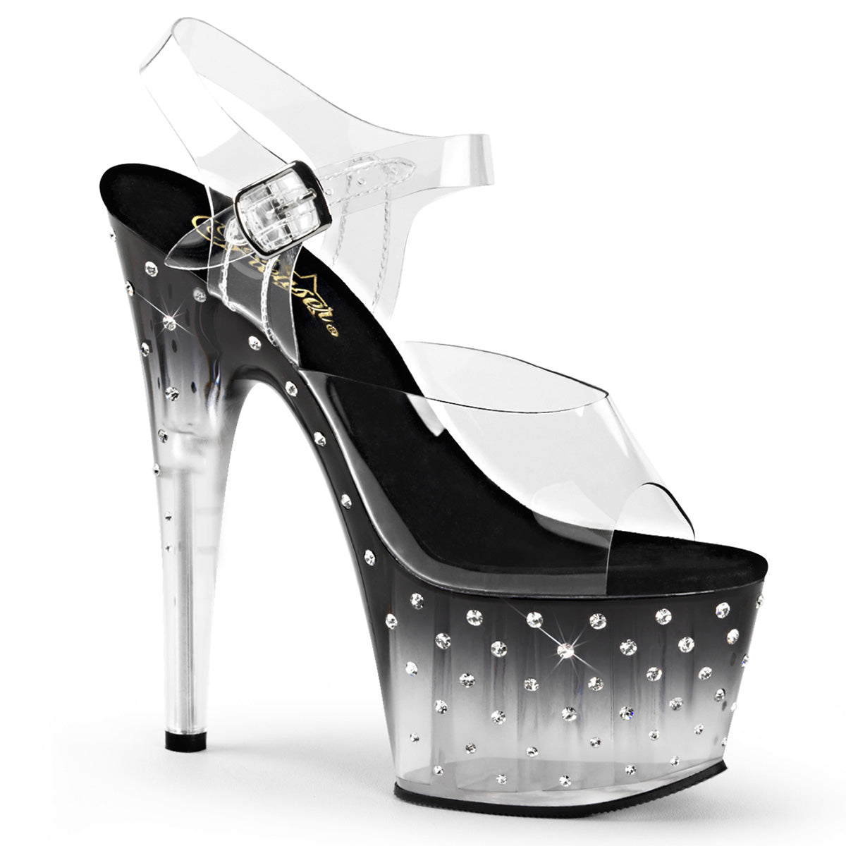 Pleasers Stardust-708T - Clr/Blk-Clr