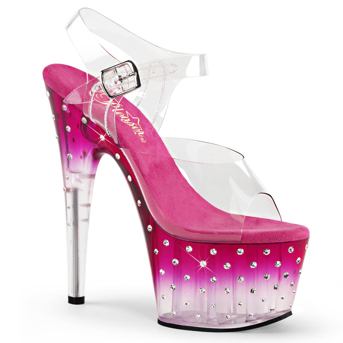 Pleasers Stardust-708T - Clr/Pink-Clr