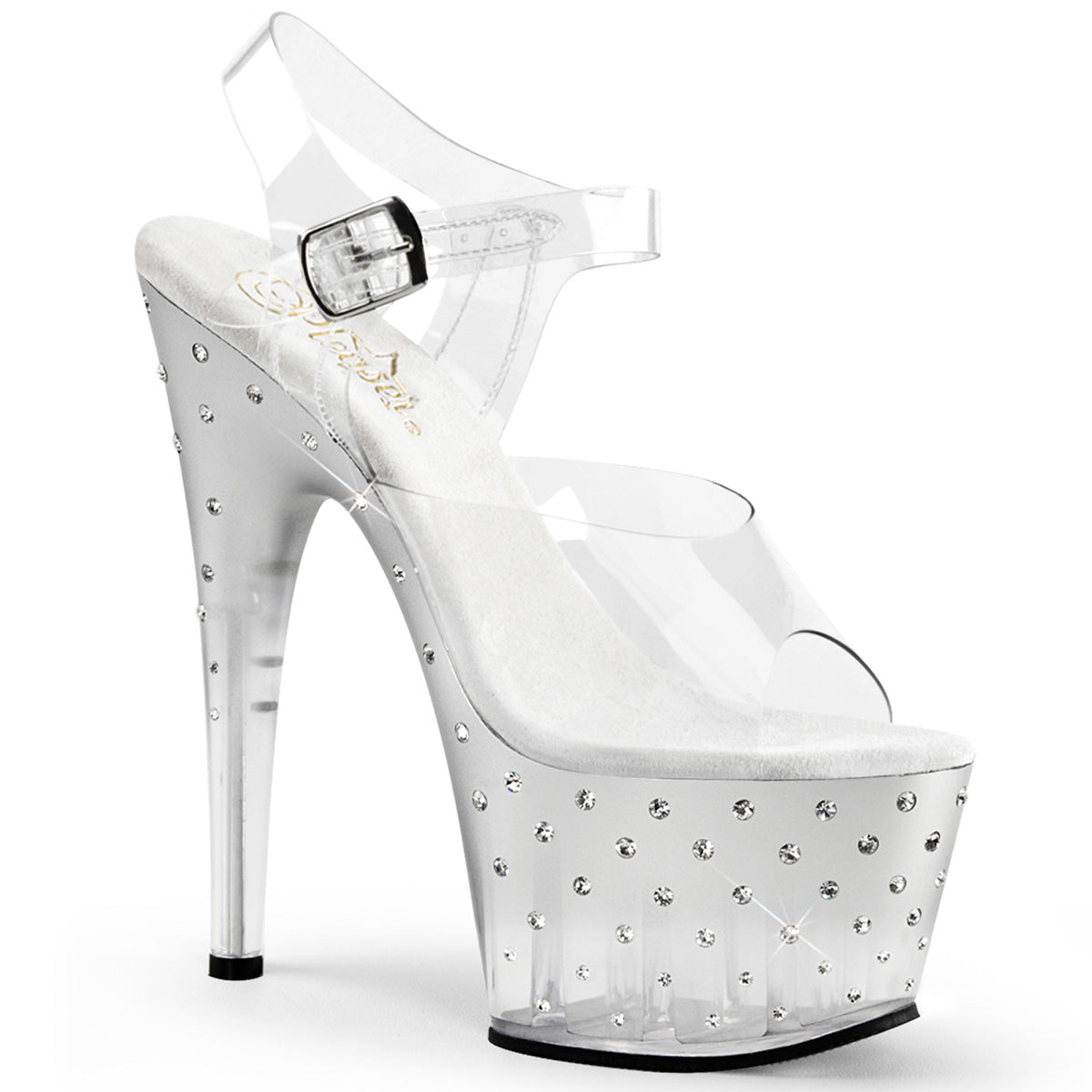 Pleasers Stardust-708T - Clr/Slv-Clr