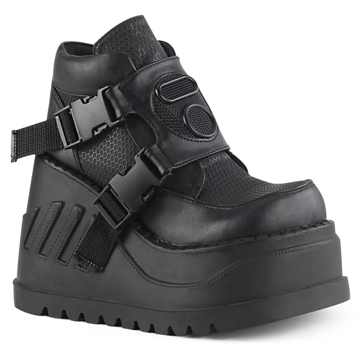 Demonia Stomp-15 - Blk Vegan Leather