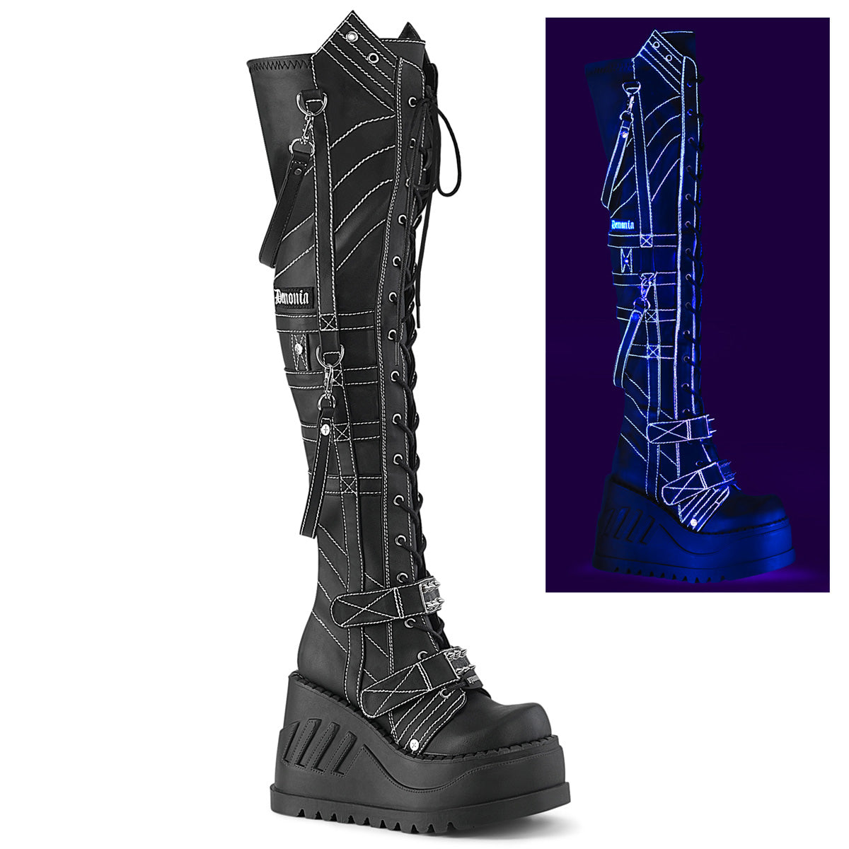 Demonia Stomp-310 - Blk Vegan Leather