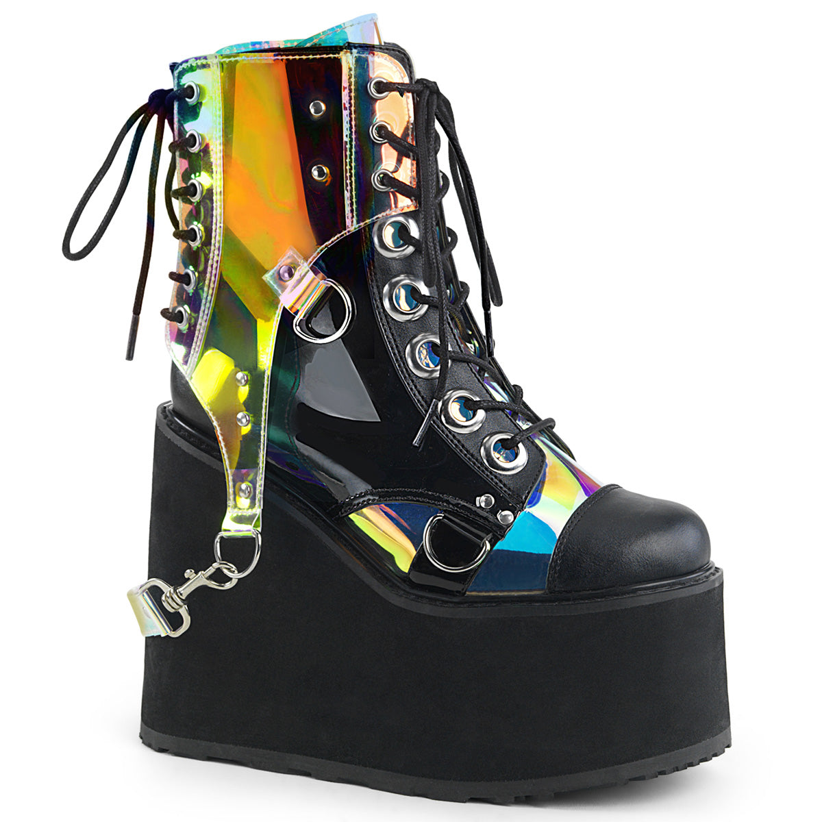 Demonia Swing-115 - Blk Vegan Leather-Pat-Magic Mirror TPU