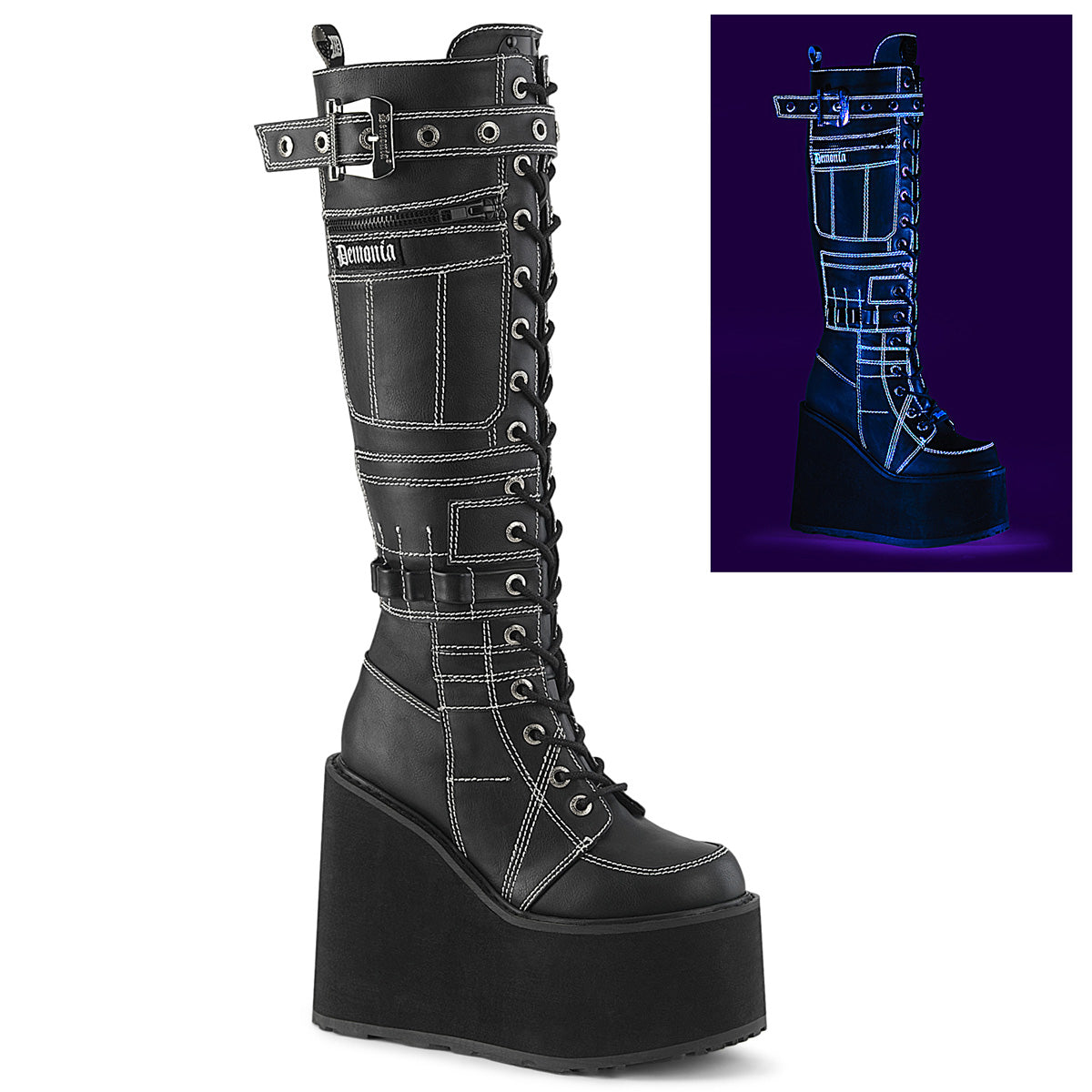 Demonia Swing-260 - Blk Vegan Leather