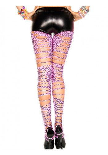 Tattered Leopard Print Leggings - Model Express VancouverHosiery