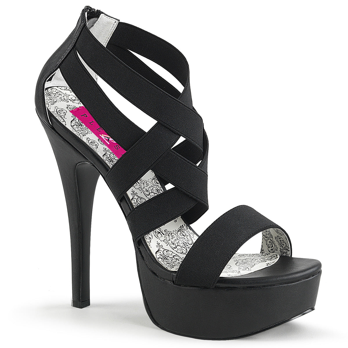 Pleaser Pink Label Teeze-47W - Blk Elasticated Band/Blk