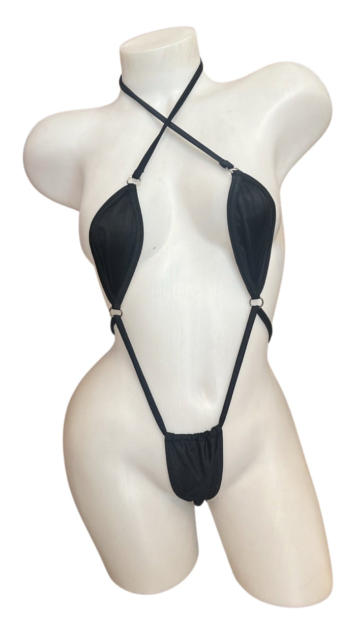 Thong Bodysuit - Black - Model Express VancouverLingerie