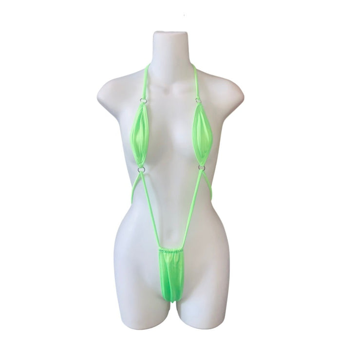 Thong Bodysuit - Neon Green - Model Express VancouverLingerie
