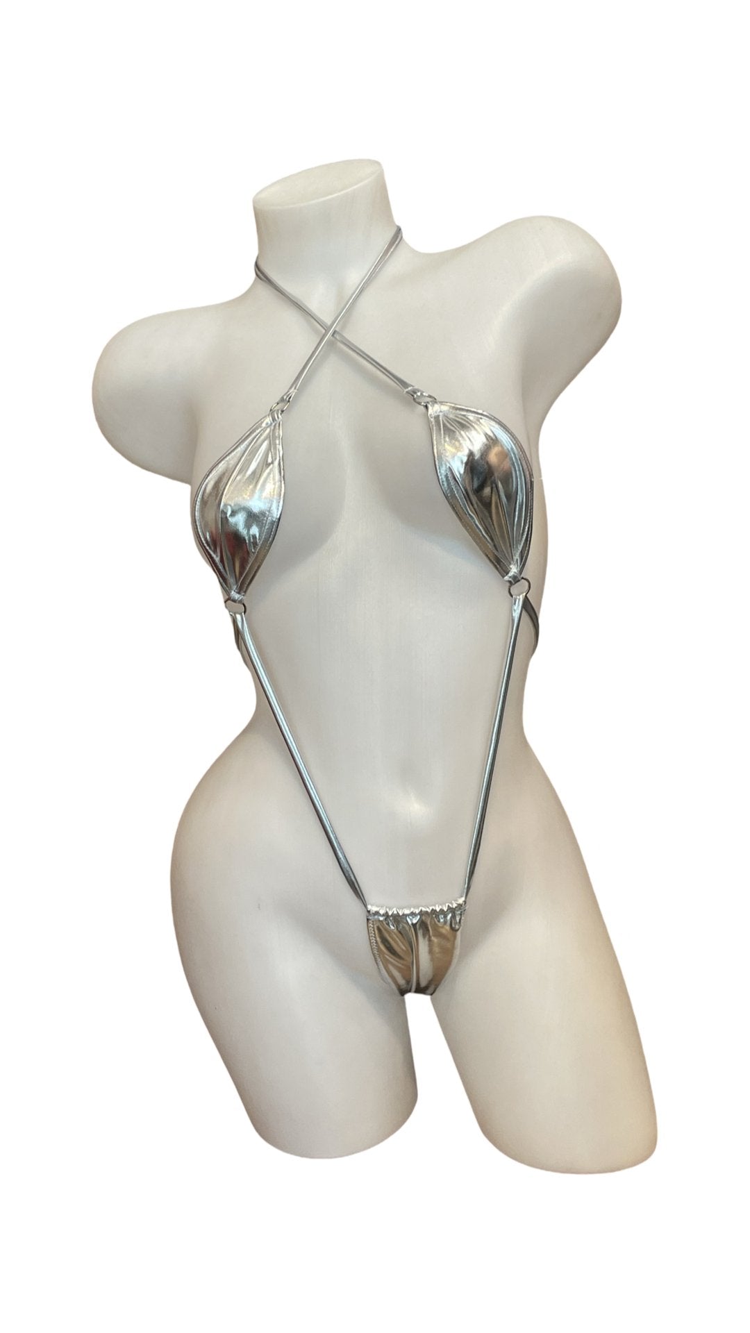 Thong Bodysuit - Silver - Model Express VancouverLingerie