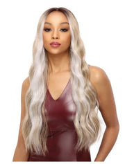 Transparent Lace Beach Wave Long Wig - Plum - Model Express VancouverAccessories