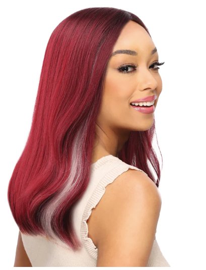 Transparent Lace Shoulder Length Lace Wig - Bright Burgundy - Model Express VancouverAccessories