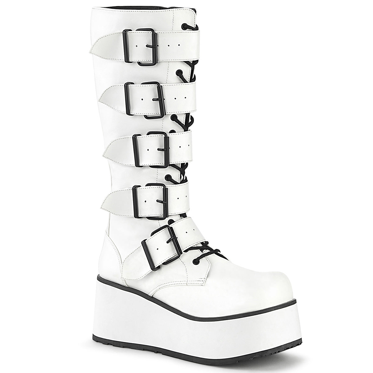 Demonia Trashville-518 - Wht Vegan Leather
