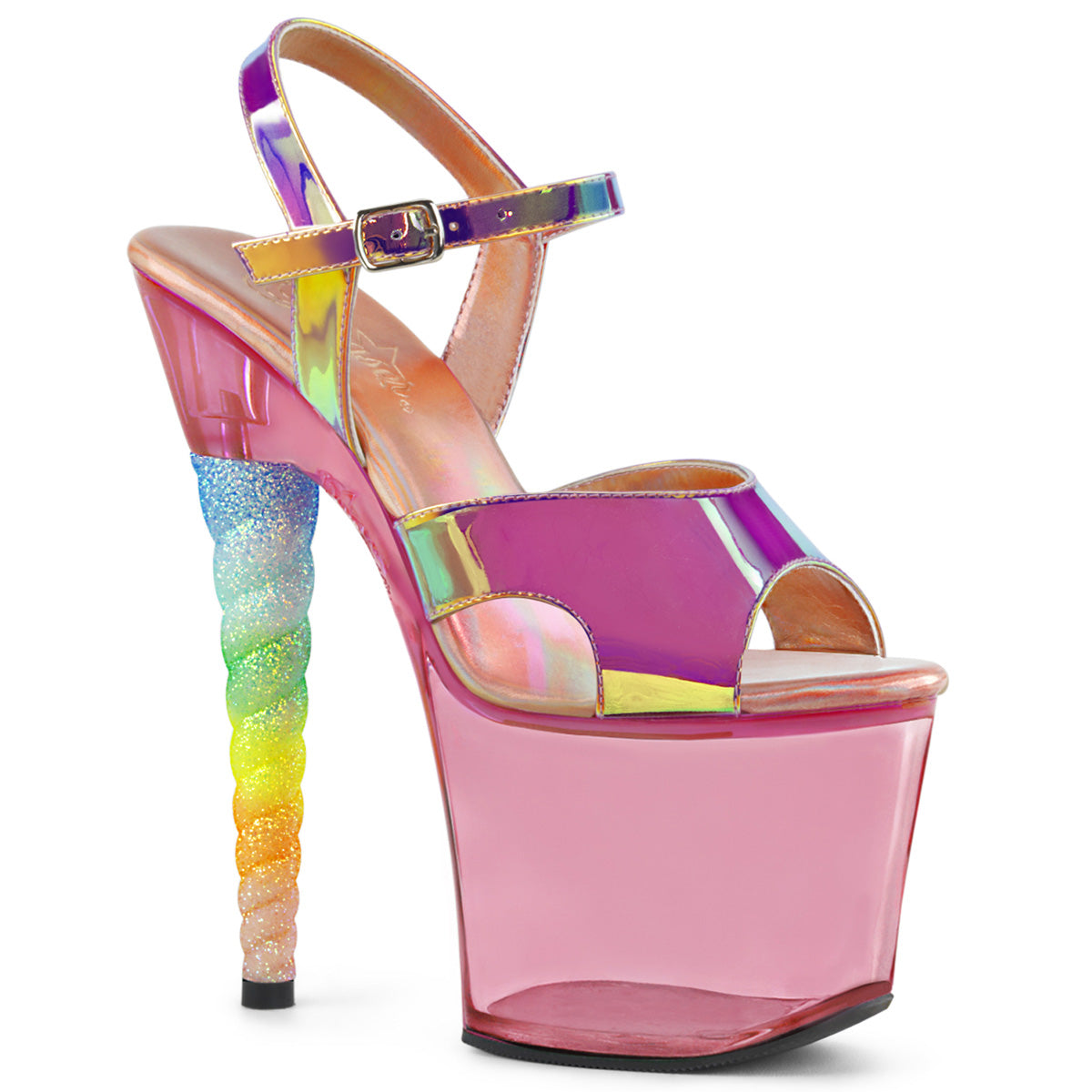 Pleasers Unicorn-711T - Pink Shifting TPU/Bubble Gum Pink Tinted