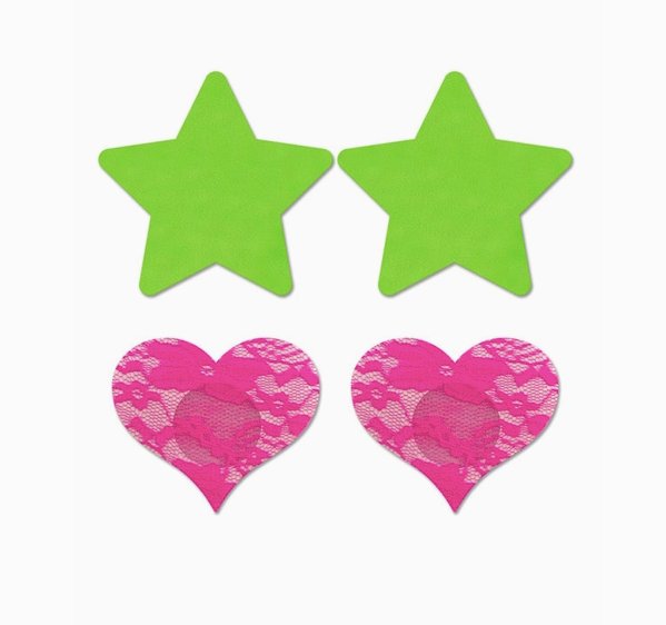 UV Glow Star and Heart Pasties Set - Model Express VancouverAccessories