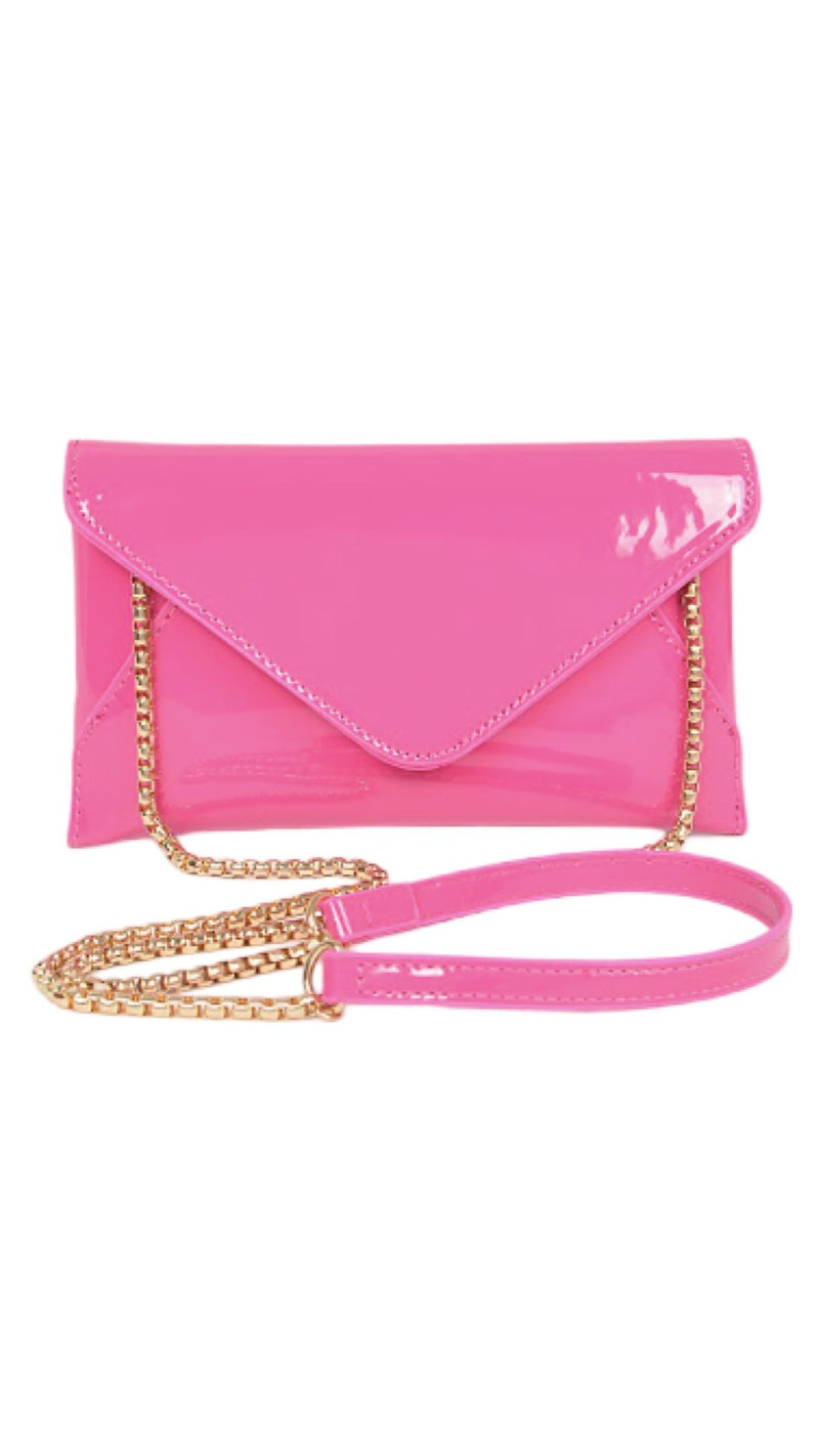 Vinyl Envelope Money Clutch Pink - Model Express VancouverAccessories