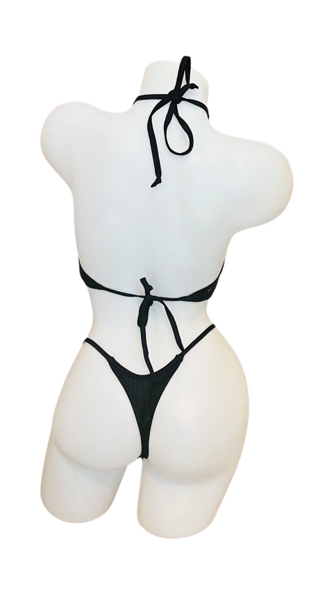 Vinyl Lace Up Bikini - Black - Model Express VancouverLingerie