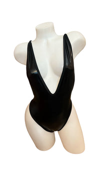 Wet Look One Piece Bodysuit Black - Model Express VancouverBikini