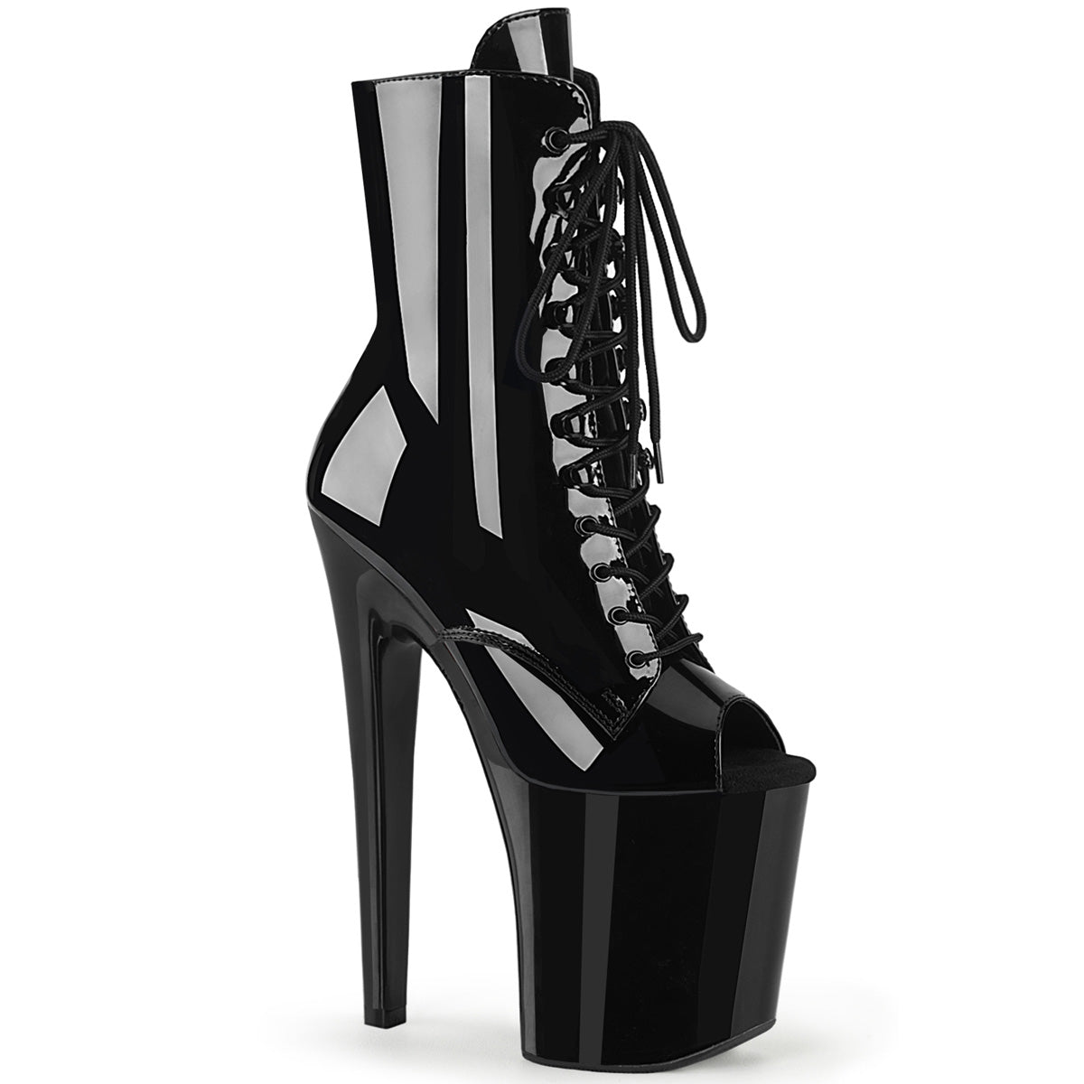 Pleasers Xtreme-1021 - Blk Pat/Blk