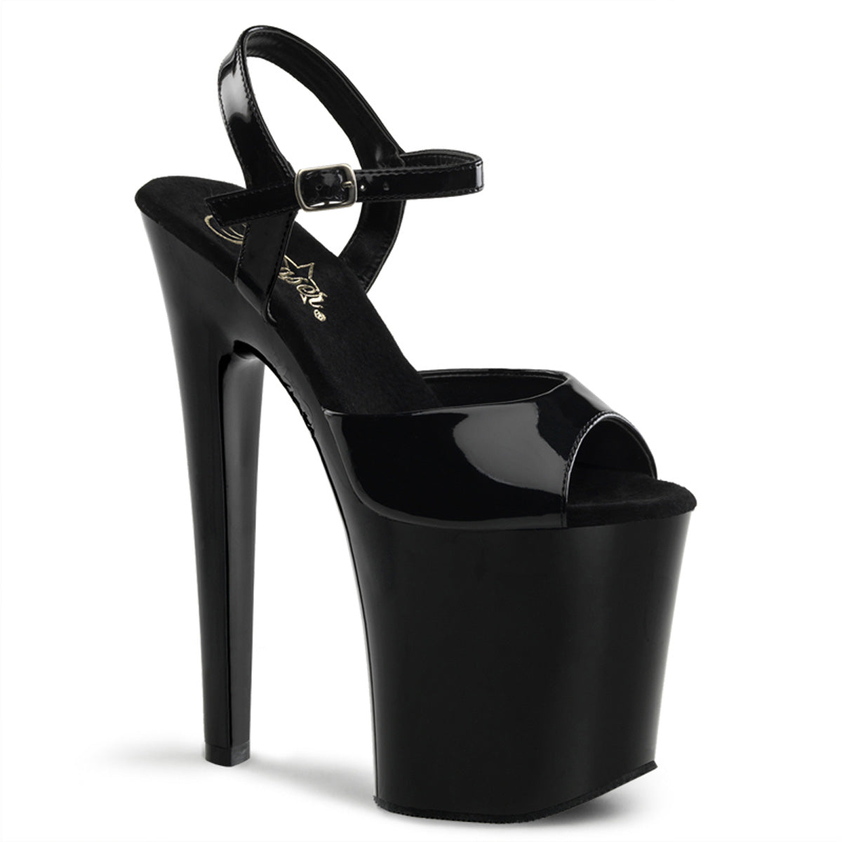 Pleasers Xtreme-809 - Blk Pat/Blk