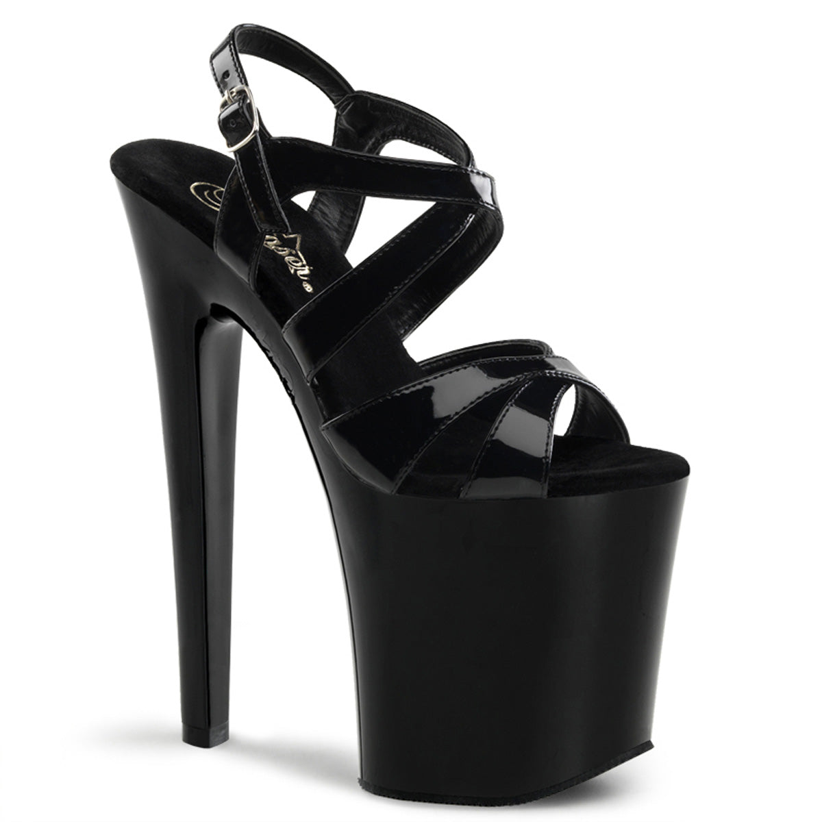 Pleasers Xtreme-872 - Blk Pat/Blk