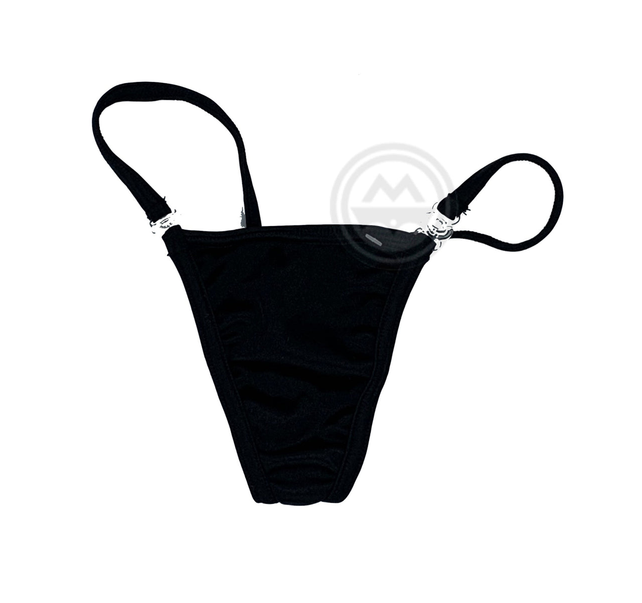 Y-Back G-String with Clips - Black Matte - Model Express VancouverLingerie